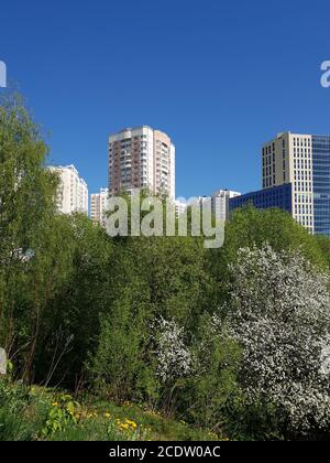 Paysage de ville dans un environnement écologiquement propre en ville de Moscow, Russie Banque D'Images