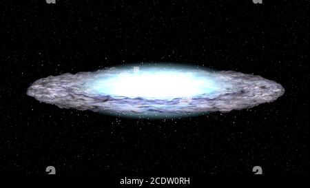 Sombrero Galaxy M104 en constellation Virgo, illustration 3d Banque D'Images