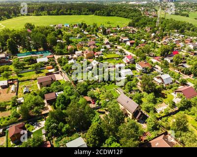 La vue aérienne de la campagne près de Moscou, Russie Banque D'Images