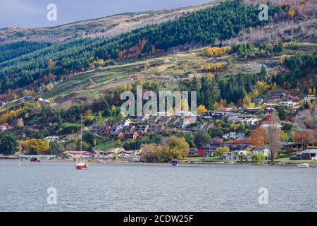 Le Lac Wakatipu près de Queenstown, Nouvelle-Zélande Banque D'Images