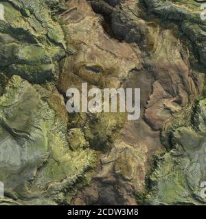 Vue aérienne du plan d'air de la montagne seamless texture background. 3d illustration Banque D'Images