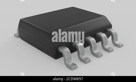 Circuit INTEGRE Electrionic Chip 3d illustration Banque D'Images