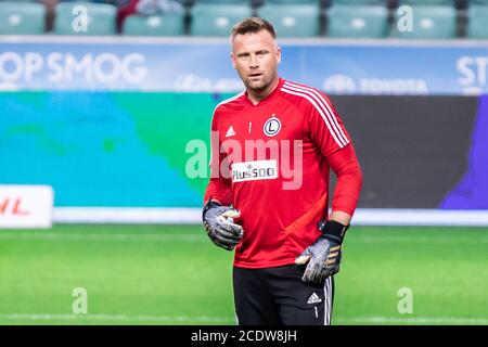 Varsovie, Pologne. 29 août 2020. Artur Boruc de Legia Warszawa vu avant le match polonais PKO Ekstraklasa League entre Legia Warszawa et Jagiellonia Bialystok au Maréchal Jozef Pilsudski Legia Warsaw Municipal Stadium. (Note finale; Legia Warszawa 1:2 Jagiellonia Bialystok) crédit: SOPA Images Limited/Alay Live News Banque D'Images