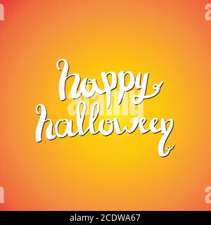 Happy Halloween carte de voeux illustration design lettrage Banque D'Images