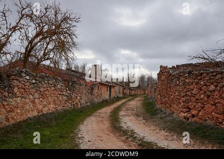 La Barbola est un village abandonné dans la province de Soria, en Espagne Banque D'Images