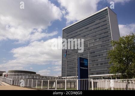 South Lanarkshire Council Headquarters, Hamilton, Écosse. Les bâtiments sont autrefois connus sous le nom de Lanark County Buildings Skyline Banque D'Images