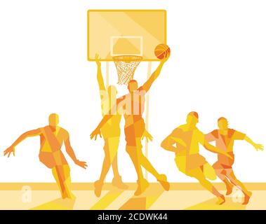 Basket-ball sur le terrain illustration Banque D'Images