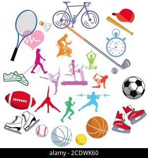 Sport Design Icon Set vector Illustration Banque D'Images