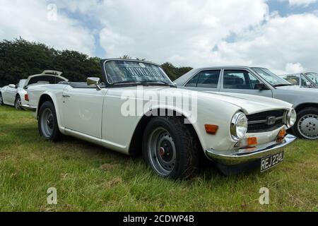 TR6 triomphe. Spectacle de voitures classiques de la tour Hoghton 2014. Banque D'Images