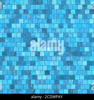 Arrière-plan de la mosaïque bleu en céramique seamless texture en piscine ou la cuisine Banque D'Images
