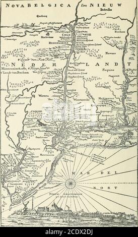 . New Jersey comme colonie et comme état : un des treize originaux. Carte de ?K^ ADKIAEN VAN DER DONCks.(montrant le New Jersey et le pays adjacent en 1656.) NEW JERSEY COMME UNE COLONIE ET COMME UN ÉTAT un des treize originaux ... -^ fjcn ,;/ •>.r. l /3newjerseyascolo01leef Banque D'Images