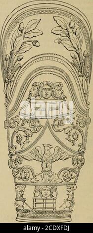 . Pompéi; son histoire, ses bâtiments et ses antiquités : un compte rendu de la destruction de la ville, avec une description complète des vestiges, des fouilles récentes et aussi un itinéraire pour les visiteurs . Casque de bronze trouvé à Pompéi. La construction. Ici a été trouvé un casque de bronze, surligné avec des bas-reliefs relatifs aux principaux événements de la capture de Troie. Un autre casque trouvé à Pompéi re- 148 POMPÉI. Présente les triomphes de Rome au milieu de ses vanquishedenemies et captifs; celui-ci a un vizor, comme ceux de ces derniers âges, avec des trous carrés et ronds à voir à travers. S Banque D'Images