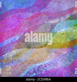 Aquarelle onde transparente grunge arc-en-ciel coloré arrière-plan. Illustration des vagues peintes à la main aquarelle. Motif toile de fond de bannière. Grun Banque D'Images