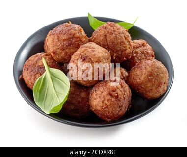 boulettes frites sans viande à base de plantes isolées sur fond blanc Banque D'Images