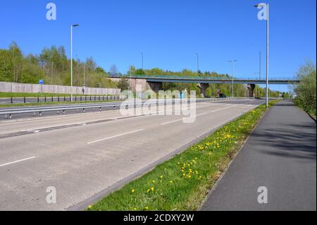 East Lancs Road, A580, pendant le verrouillage Banque D'Images