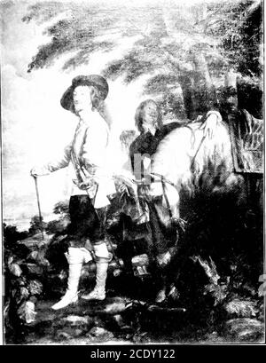 . Histoires des artistes flamands et hollandais, de l'époque de la Van Eycks à la fin du XVIIe siècle . miniaturesde la dame en question, qui était indednone autre que Mary Ruthven, la fille du comte de Gore. Vandyck semblait être très heureux avec elle, et souhaitait immédiatement à ac-compagnie ses amis à la Cour de rencontrer sa futurefemme. Mais Buckingham l'a arrêté, disant que thathe ne trouvait pas la dame dans la salle d'audience, mais qu'elle occupait le poste de gouvernante au jeune prince de Galles et à ses deux sœurs, et qu'il souhaitait la voir et avoir l'occasion o Banque D'Images