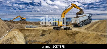 Pelle at construction site Banque D'Images