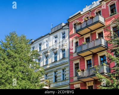 Berlin, Allemagne - maisons anciennes rénovées Banque D'Images