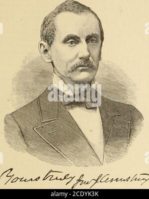 . Histoire du comté de Queens, New York, avec des illustrations, des portraits et des croquis de familles et d'individus éminents. J47. John J. Armstrong. John J. Armstrong est né le 6 septembre 1828, dans la ville de North Hempstead. Il a reçu un enseignement universitaire au séminaire de Hempstead, et a été envoyé pour pratiquer le droit en novembre 1849. Il a commencé la pratique de sa profession à la Jamaïque, où il a depuis lors refait son parti. Il a été élu procureur de district en novembre 1859 et a été réélu en novembre 1862. Il a été élu juge de comté du comté de Queensin en novembre 1865, et réélu à Nove Banque D'Images