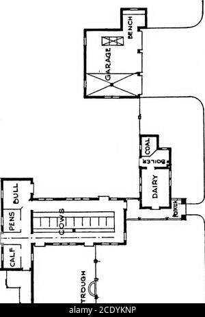. Bâtiments agricoles modernes : être des suggestions pour les façons les plus approuvées de concevoir la grange à vache, laiterie, grange à cheval, grange à foin, sheepcote, porcherie, fosse à fumier, maison de poulet, cave à racines, maison de glace, et autres bâtiments du groupe agricole, sur des lignes pratiques, sanitaires et artistiques. BÂTIMENTS AGRICOLES POUR H. F. FISHER, ESQ., GREENWICH, CONN. Z=&gt ; en zo S. Banque D'Images
