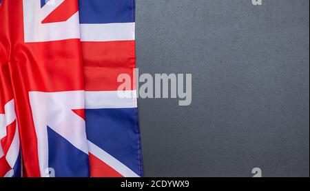 Drapeau du Royaume-Uni sur le tableau noir avec espace pour le texte, image conceptuelle sur l'éducation, l'école et la langue anglaise Banque D'Images