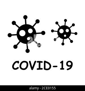 Icône virus COVID-19. Pictogramme représentant la maladie du coronavirus COVID 19 2019 SRAS‑COV‑2 2019-nCoV. Vecteur EPS Illustration de Vecteur