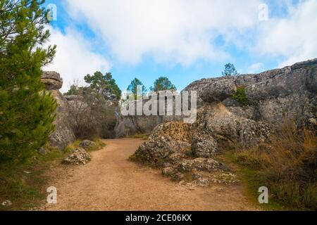 Ciudad Encantada. Réserve naturelle de Serrania de Cuenca, province de Cuenca, Castilla la Mancha, Espagne. Banque D'Images