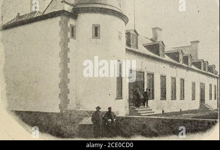 . Montréal province de Québec Canada . le Conseil spécial,1837. En 1775, ce château était le siège de l'américain^ . Le Brigadier WW-général Wooster, et ici, en 1776, le sous-général Benoît Arnold, m Association Building. Les Commissaires de la Congress—Benjamin Franklin, Samuel Chase, et Charles Carrollof Carrolton—ont tenu le conseil. Ici Franklin a mis en place sa presse à imprimer et a imprimé la Gazette, qui continue toujours comme un journal quotidien de Montréal. Dans la salle du conseil, Lord Elginsigna le projet de loi sur les pertes de la rébellion, après la rébellion de 1837. La place Viger est située sur la rue Craig. C'était du nom Banque D'Images