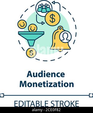 Icône de concept de monétisation du public Illustration de Vecteur
