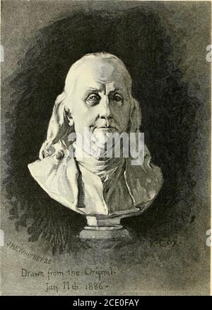 . Le livre du siècle des célèbres Américains : l'histoire d'un pèlerinage de jeunes dans les maisons historiques . FRANKLINS BERCEAU.Maison anciennement sur Milk Street, Boston. UN GARÇON DE BOSTON QUI EST DEVENU CÉLÈBRE. Benjamin Franklin. Né à Boston en 1706. À BOSTON, C'est ce que les messieurs ont fait - peut - pleurer - paix - paix - mais - il - n'y a - pas - paon. Non, les historiens accordent le crédit largement à Otis, a répondu l'oncle Tom. Il a vraiment fait le premier pas vers l'indépendance, des années avant le discours enflammé de PatrickHenrys. En 1761, quatre ans avant le passage de la Loi sur le timbre, James Otis, devant la Cour supérieure Banque D'Images