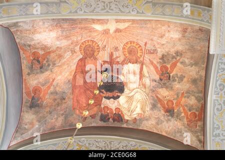 Kazan/Russie-05.07.20:à l'intérieur de l'église orthodoxe du kremlin de kazan au Tatarstan Banque D'Images