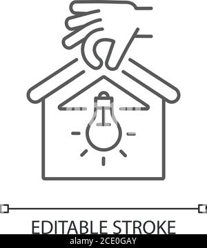 Icône linéaire d'installation d'éclairage Illustration de Vecteur