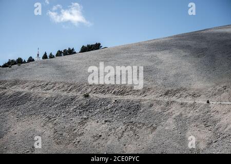 Juin 2016.Mont Ventoux dans la région Provence du sud de la France.Elle a gagné en notoriété grâce à son inclusion dans la course cycliste Tour de France. Banque D'Images