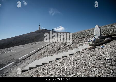 Juin 2016.Mont Ventoux dans la région Provence du sud de la France.Elle a gagné en notoriété grâce à son inclusion dans la course cycliste Tour de France. Banque D'Images