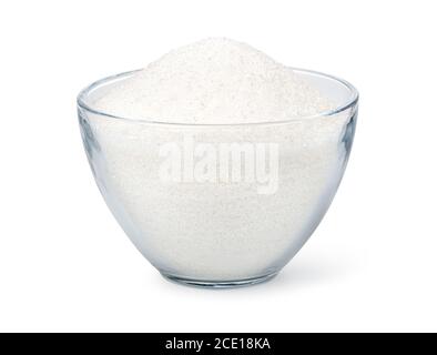 Sucre dans un bol transparent Banque D'Images