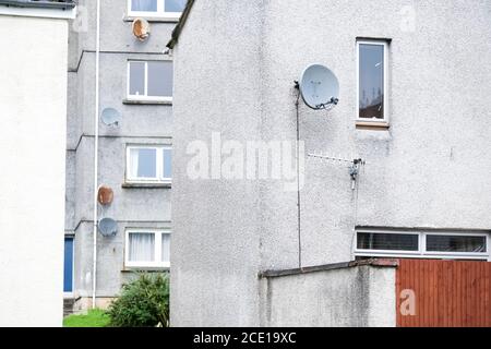 Le conseil abrite des appartements et une pataugeoire dans le jardin Banque D'Images