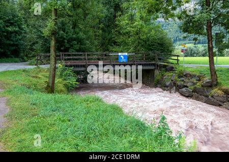 Hochwasser nach Dauerregen in Flums/Schils. Banque D'Images