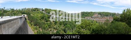 Oberharz am Brocken, ALLEMAGNE - août 29.2020 : le barrage de Rappbode est le plus grand barrage de la région de Harz ainsi que le plus haut barrage d'Allemagne. Banque D'Images