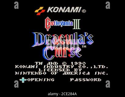 Castlevania III Dracula's Curse - Nintendo Entertainment System - NES Jeu vidéo - usage éditorial uniquement Banque D'Images