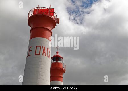 Ile d'Aix, France. 25 août 2020. Vue générale du phare de l'Ile d'Aix en Charente-Maritime, France. Banque D'Images