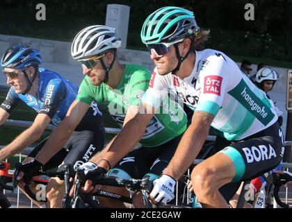 Peter Sagan et Daniel OSS de Bora - Hansgrohe pendant le Tour de France. , . à Nice, France - photo Laurent Lairys/DPPI crédit: Laurent Lairys/Agence Locafoshotos/Alamy Live News Banque D'Images