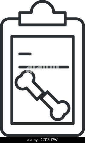 rapport médical rx os, journée mondiale de l'invalidité, illustration de vecteur de conception d'icône linéaire Illustration de Vecteur