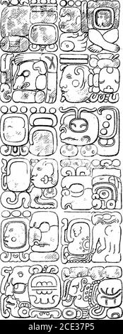 . Une introduction à l'étude des hiéroglyphes maya . SÉRIE INITIALE (A) ET SÉRIE SECONDAIRE (-B) SUR STELA K, QUIRIGUA MOKLBT] INTRODUCTION À L'ÉTUDE DES HIÉROGLYPHES MAYAS 213 nous avons enregistré ici quatre dates différentes, dont la dernière,9.13.14.13.1 5 Imix 19 Zac, représente probablement la date réelle, orvery near, De ce monument.^ la période couverte entre la première et la dernière de ces dates est d'environ 32 ans, dans le cadre d'une seule vie ou, en effet, de la durée de certains services importants par un seul individu. Les glyphes inconnus encore probablement définir la nature directe de l'événement Banque D'Images