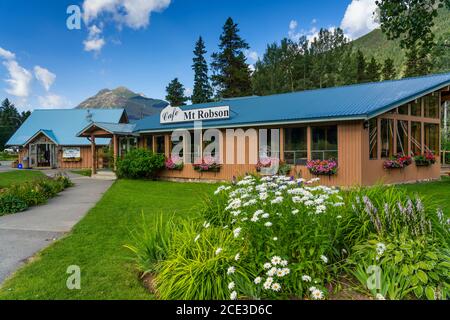 Le Mount Robson Cafe, dans le parc provincial Mount Robson, Colombie-Britannique, Canada. Banque D'Images