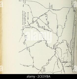 . Le journal de l'histoire et de la politique de l'Iowa . 302 IOWA JOURNAL OF HISTORY AND POLITICS 1. Carte montrant General Lew. Les colliers défilant à la bataille op Shiloh i GÉNÉRAL LEW. WALLACE À SHILOH 303 ing, à dix miles sous Pittsburg Landing, sur le côté ouest de la rivière.- peu après l'atterrissage à Crumps, Wallace senthis deuxième brigade à l'ouest sur la route Purdy à Stony Lone-Ssome, Et sa troisième brigade à Adamsville, toujours plus loin weston la même route et à huit miles de Crumps Landing, à une distance de marche facile de Pittsburg Landing, par la route la plus directe. Eeceing ordres de General Grant at11:30 0 cl Banque D'Images