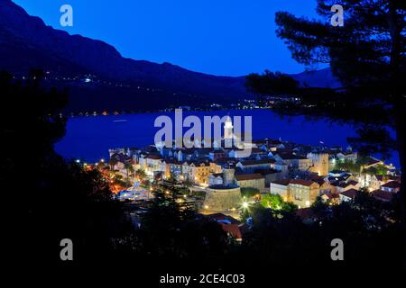 Vue panoramique sur la ville pittoresque de Korcula (comté de Dubrovnik-Neretva), Croatie Banque D'Images