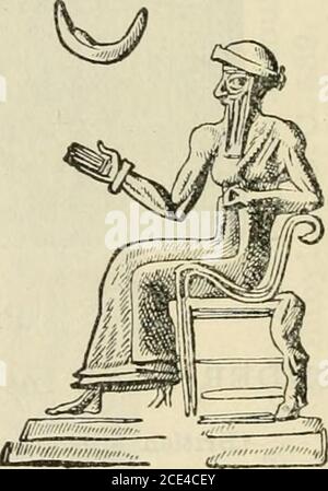 . La Bible de l'étudiant : en contatant l'ancien et le Nouveau Testament selon la version de la Bible 1911 . La déesse ISHTAB de NINEVEHdebout sur un gryphon. (D'après une impression d'un sceau cylindrique dans le British Museum, Babylonian Boom, cas B.). Le Dieu LUNAIRE Babylonien. (D'un impressiofi d'un cylindre-joint au British Museum, Babylonian Boom, case B.) Banque D'Images