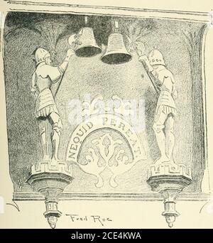 . La disparition de l'Angleterre . restauration. Un renouvellement de terri-ble a commencé en 1848, lorsque les anciens stalles ont été détruits et beaucoup de dégâts ont été faits. Vingt ans plus tard, les choses ont été accomplies, sauf que le grandiose du front ouest a été bélitéré par une restauration pipérée, quand le calcaire irlandais, avec sa teinte dure, a été utilisé pour le mettre en place. Une curiosité à Wells sont les jacks quart sur l'horloge sur le mur extérieur nord de la cathédrale. Le tradi-tion local a que l'horloge avec sa figurine d'accompagnement faisait partie du butin enlevé de l'abbaye de Glastonbury.les autorités ecclésiastiques à Wells affirment en c Banque D'Images