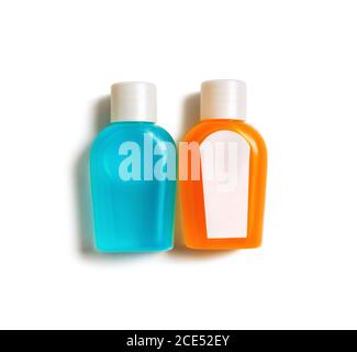 Deux bouteilles de cosmétiques Banque D'Images