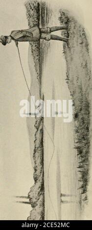 . Pêche à la mouche sèche en théorie et en pratique . mettez la paraffinbottle, en alléguant qu'ils dérivent un plaisir accru de la main-d'œuvre accrue de la mouche sèche. Je trouve qu'il y a suffisamment de travail et suffisamment de difficulté à contourner la préseno-eneration de la truite et du grisonnement, même avec l'avantage d'une mouche étanche. La fonte sur-main, il peut être noté, est chieflyutile pour la lumière ou les vents en amont.Casting la coupe vers le bas et le sous-main ind. Fonte sont particulièrement utiles pour la coulée dans ortravers le vent. Un pêcheur qui a masterisé ces deux méthodes de coulée peut, après un peu par Banque D'Images